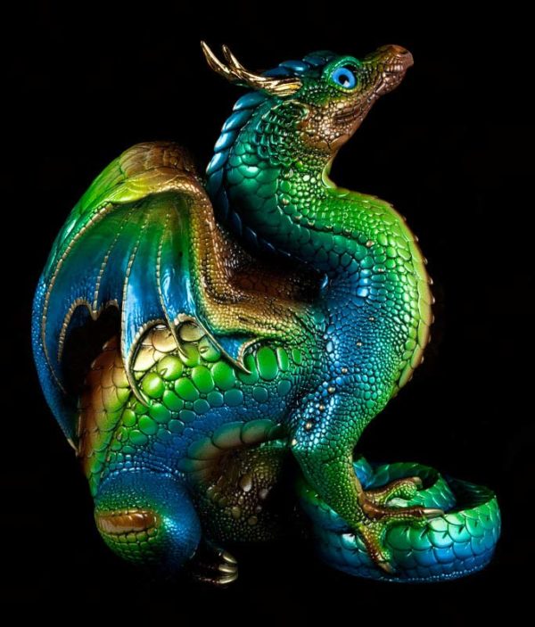Windstone Editions collectible dragon figurine - Scratching Dragon - Prismatic Spring