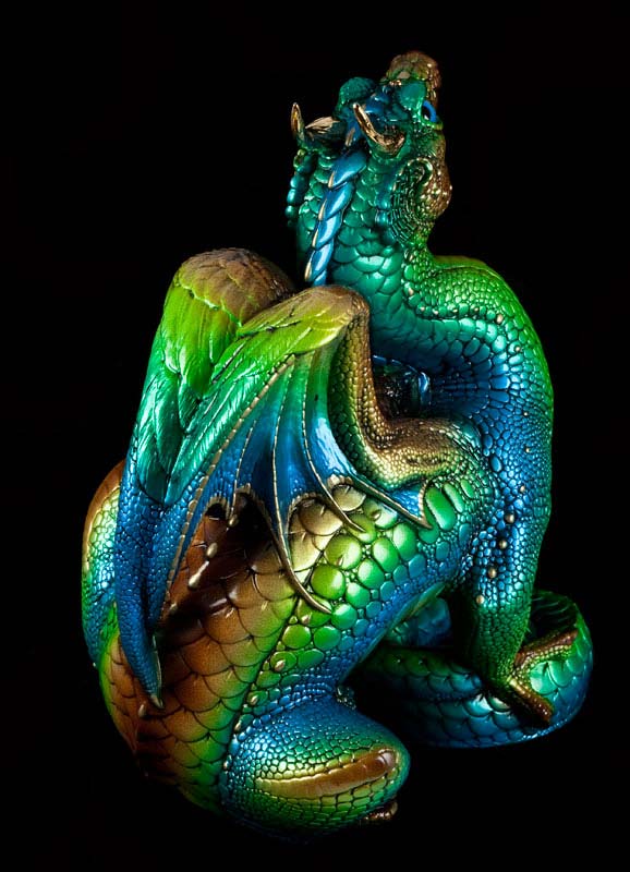 Windstone Editions collectable dragon sculpture - Scratching Dragon - Prismatic Spring