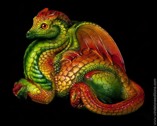 Windstone Editions collectible dragon figurine - Female Hearth Dragon - Citrus