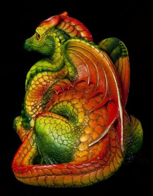 Windstone Editions collectable dragon sculpture - Female Hearth Dragon - Citrus