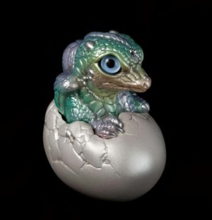 Windstone Editions collectable dragon sculpture - Hatching Dragon (version 2) - Pastel Rainbow