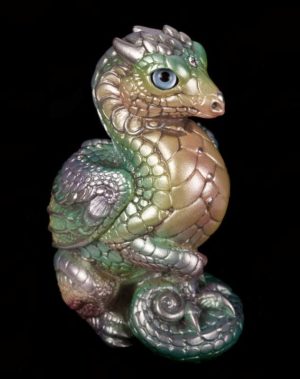 Windstone Editions collectable dragon sculpture - Mini Keeper Dragon - Pastel Rainbow