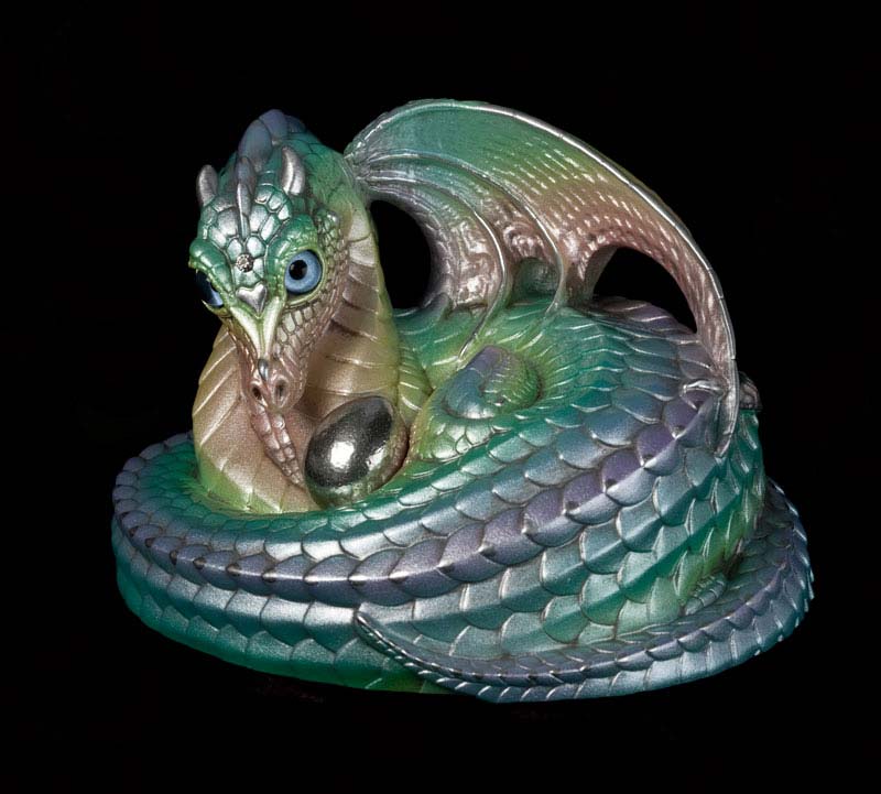 Mother Coiled Dragon Pastel Rainbow Windstone Editions