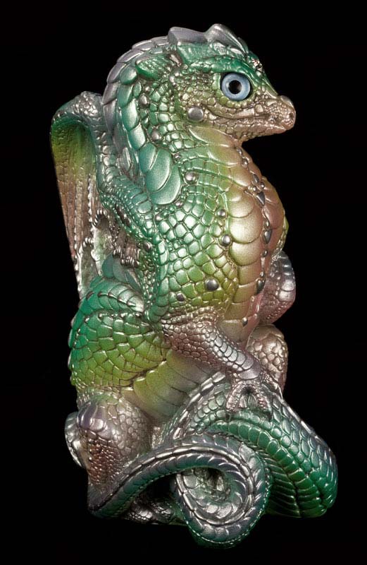 Windstone Editions collectable dragon sculpture - Young Dragon - Pastel Rainbow