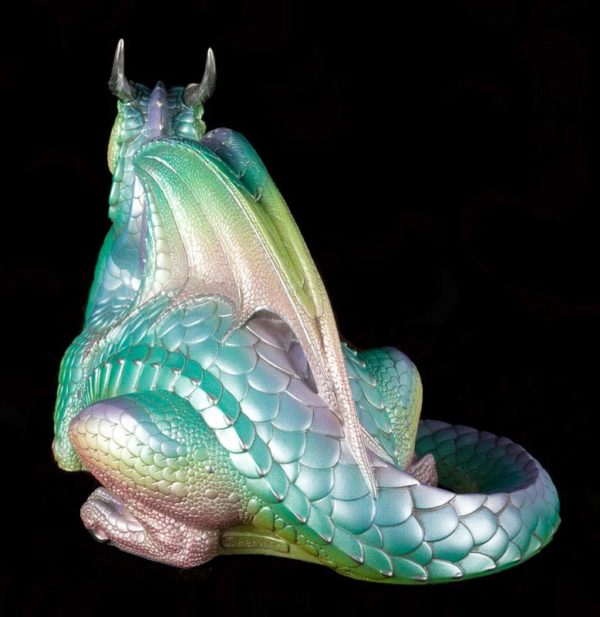 Windstone Editions collectable dragon sculpture - Lap Dragon - Pastel Rainbow