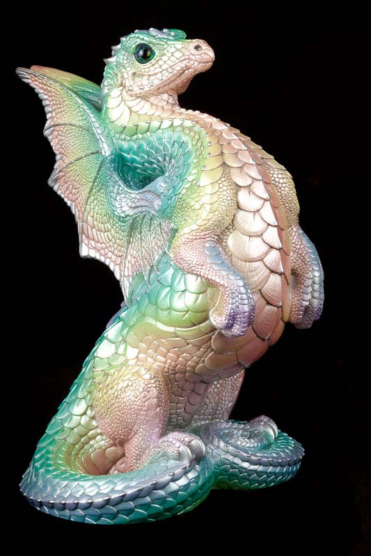 Windstone Editions collectable dragon sculpture - Rising Spectral Dragon - Pastel Rainbow