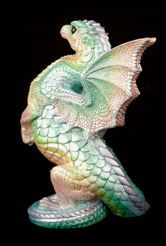 Windstone Editions collectible dragon figurine - Rising Spectral Dragon - Pastel Rainbow