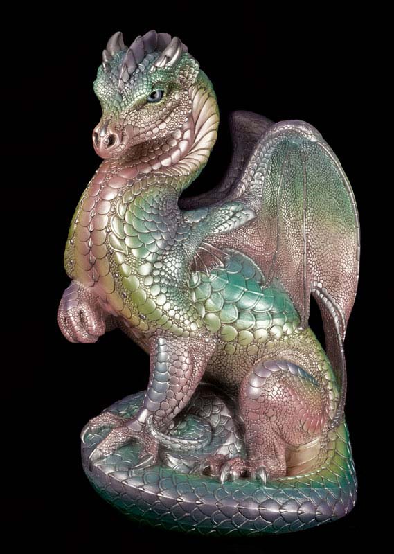 Windstone Editions collectable dragon sculpture - Secret Keeper - Pastel Rainbow