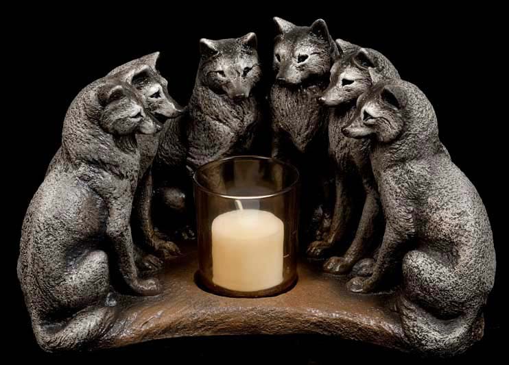 Windstone Editions - Wolf Council Candle Lamp