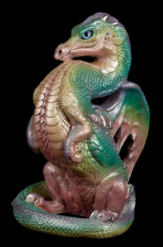 Windstone Editions collectable dragon sculpture - Emperor Dragon - Pastel Rainbow