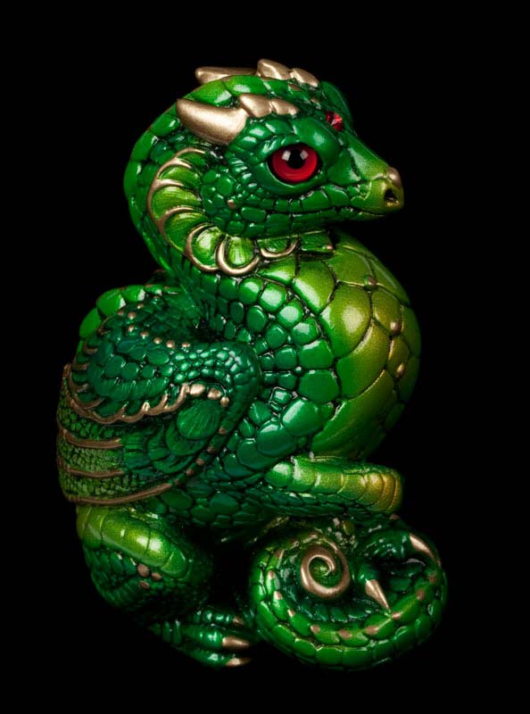 Windstone Editions collectable dragon sculpture - Mini Keeper Dragon - Emerald