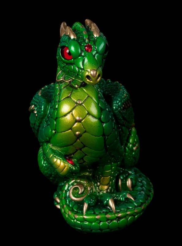 Windstone Editions collectable dragon sculpture - Mini Keeper Dragon - Emerald