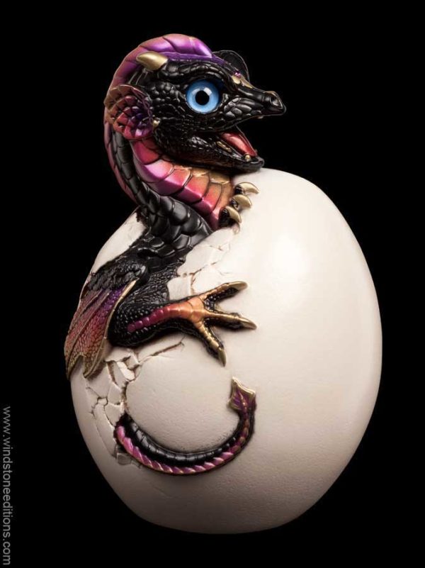 Windstone Editions collectible dragon figurine - Hatching Emperor Dragon - Black Gold