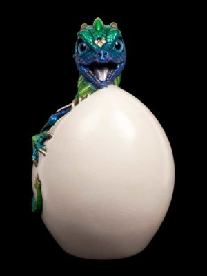 Windstone Editions collectable dragon sculpture - Hatching Emperor Dragon - Emerald Peacock