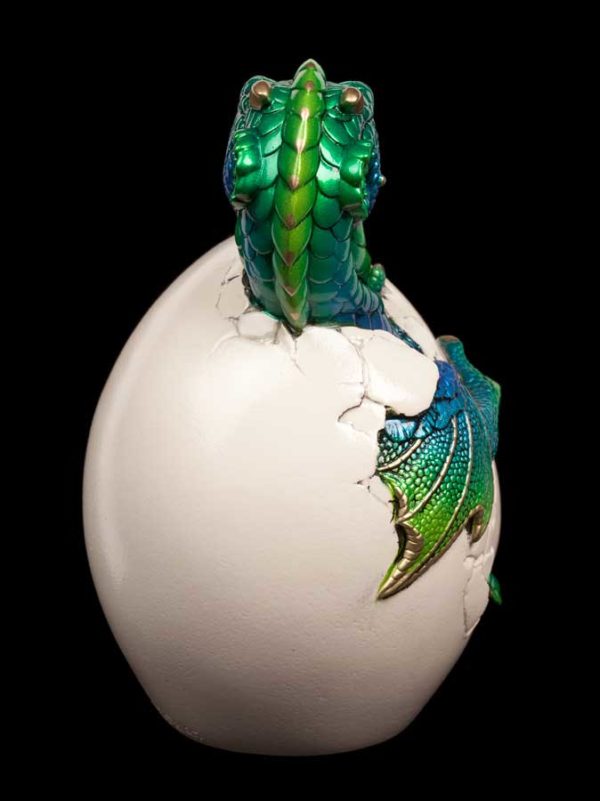 Windstone Editions collectable dragon sculpture - Hatching Emperor Dragon - Emerald Peacock