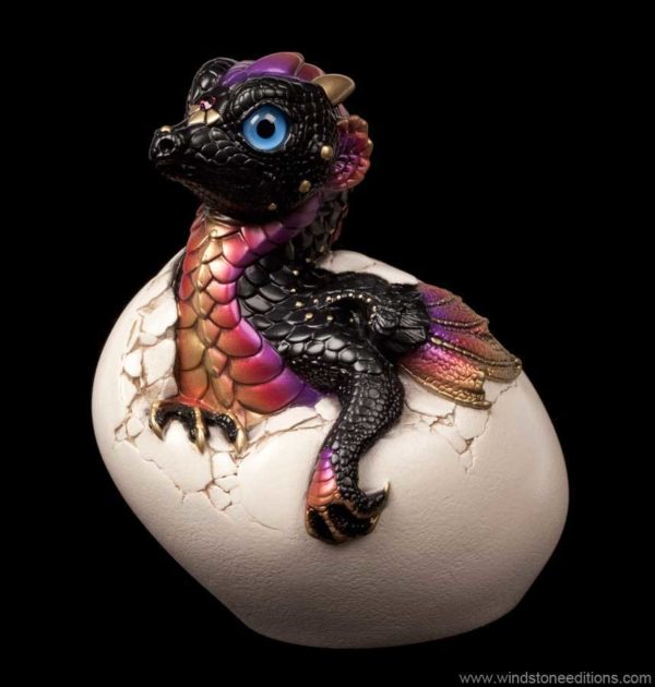 Windstone Editions collectible dragon figurine - Hatching Empress Dragon - Black Gold