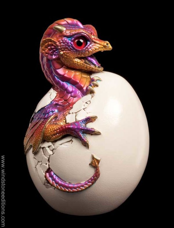 Windstone Editions collectible dragon figurine - Hatching Emperor Dragon - Violet Flame