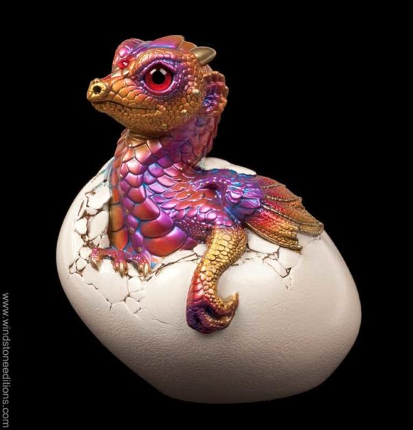 Windstone Editions collectible dragon figurine - Hatching Empress Dragon - Violet Flame