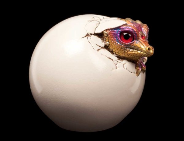 Windstone Editions collectable dragon sculpture - Hatching Kinglet Dragon - Violet Flame