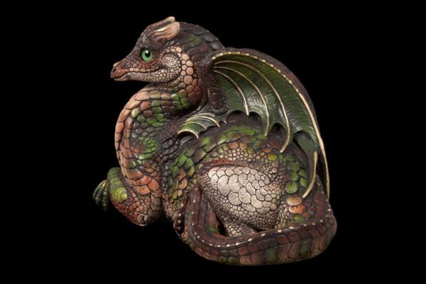 Windstone Editions collectible dragon figurine - Female Hearth Dragon - Woodland