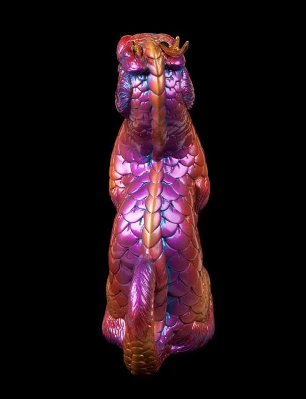 Windstone Editions collectible dragon figurine - Sitting Young Oriental Dragon - Violet Flame
