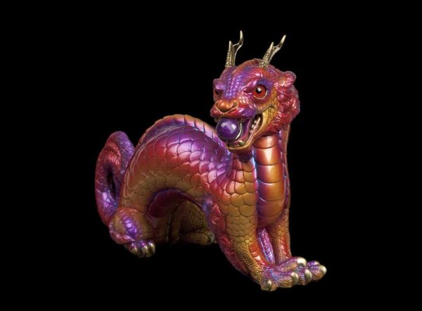 Windstone Editions collectable dragon sculpture - Oriental Moon Dragon - Violet Flame