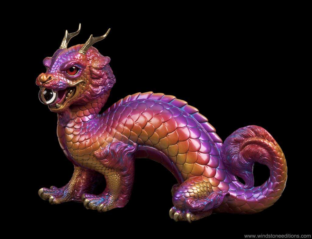 Windstone Editions collectible dragon figurine - Oriental Sun Dragon - Violet Flame