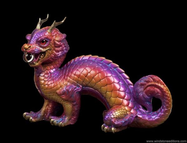 Windstone Editions collectible dragon figurine - Oriental Sun Dragon - Violet Flame