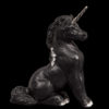 Ponycorn unicorn fantasy figurine painted in black with silver colored details. Hand-painted collectable sculpture by Windstone Editions.