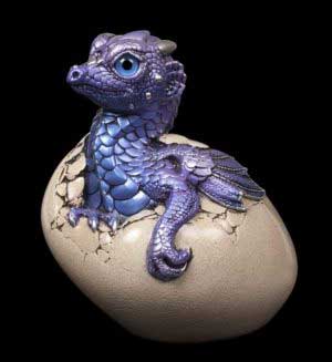 Windstone Editions collectible dragon figurine - Hatching Empress Dragon - Tanzanite