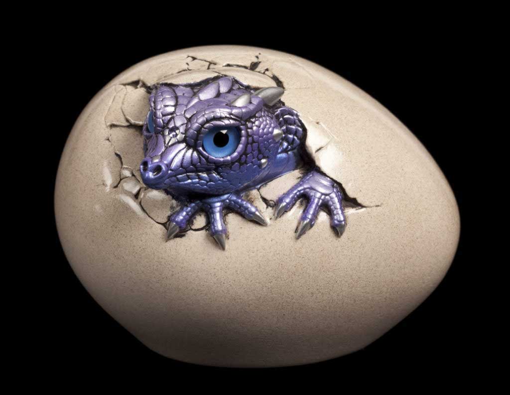 Windstone Editions collectible dragon figurine - Hatching Kinglet Dragon - Tanzanite