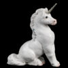 Ponycorn unicorn fantasy figurine in snow white with silver details. Hand-painted collectible sculpture by Windstone Editions