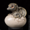 Hatching Dragon fantasy figurine. Hand-painted collectable sculpture by Windstone Editions painted in stone color.