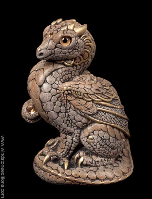 Windstone Editions collectible dragon figurine - Mini Keeper Dragon - Stone
