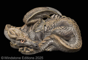 Mother Dragon fantasy figurine. Hand-painted collectable sculpture by Windstone Editions painted in stone color.