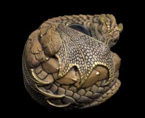 Windstone Editions collectable dragon sculpture - Curled Dragon - Stone