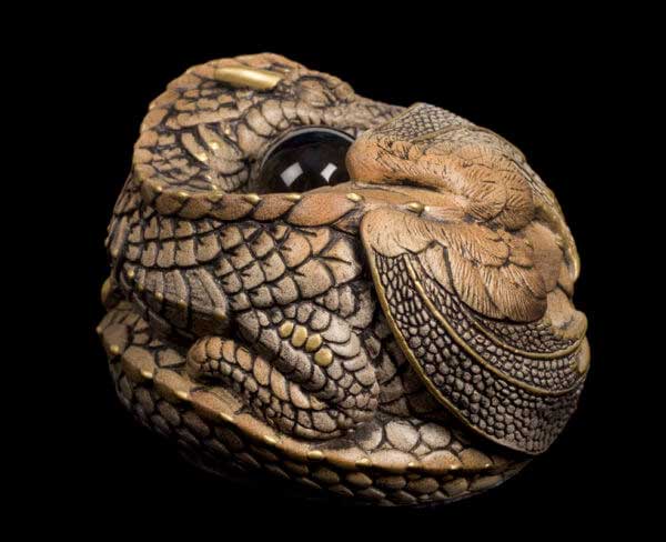 Windstone Editions collectible dragon figurine - Curled Dragon - Stone
