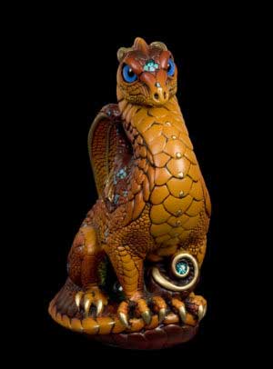 Windstone Editions collectable dragon sculpture - Bantam Dragon - Brown