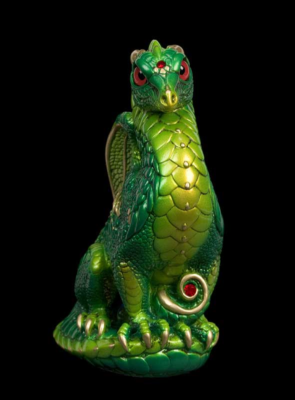 Windstone Editions collectable dragon sculpture - Bantam Dragon - Emerald