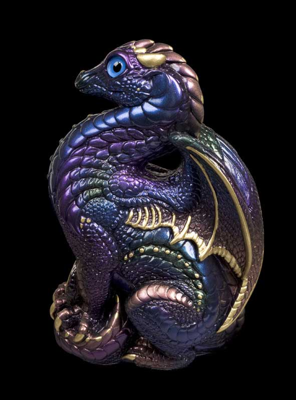 Windstone Editions collectible dragon figurine - Bantam Dragon - Peacock
