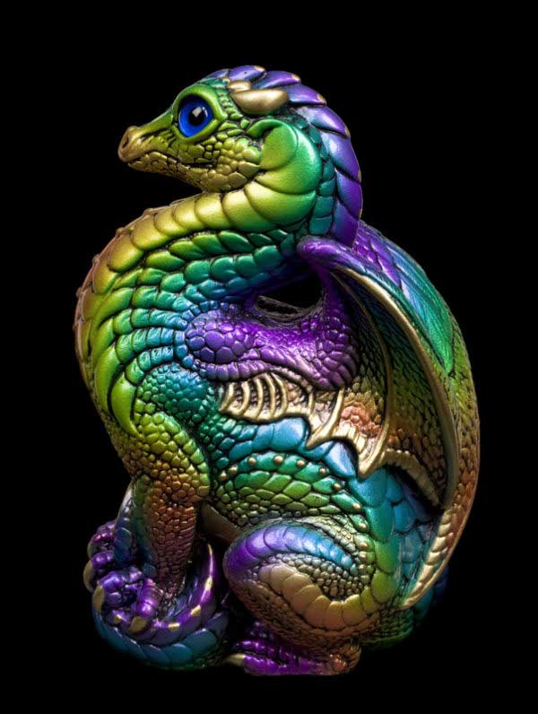 Windstone Editions collectible dragon figurine - Bantam Dragon - Rainbow