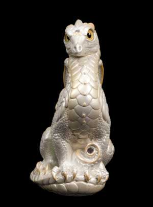 Windstone Editions collectable dragon sculpture - Bantam Dragon - White