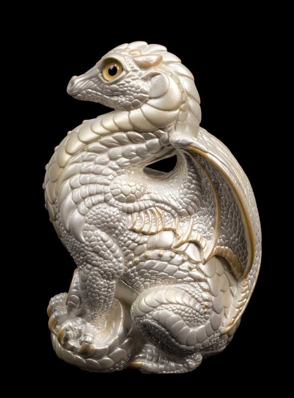 Windstone Editions collectible dragon figurine - Bantam Dragon - White