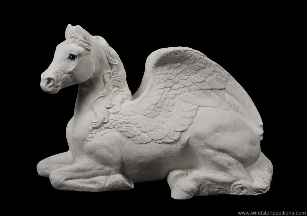 Paint Your Own (PYO) Pegasus fantasy figurine, customizable and ready to paint. DIY PYO sculpture by Windstone Editions.