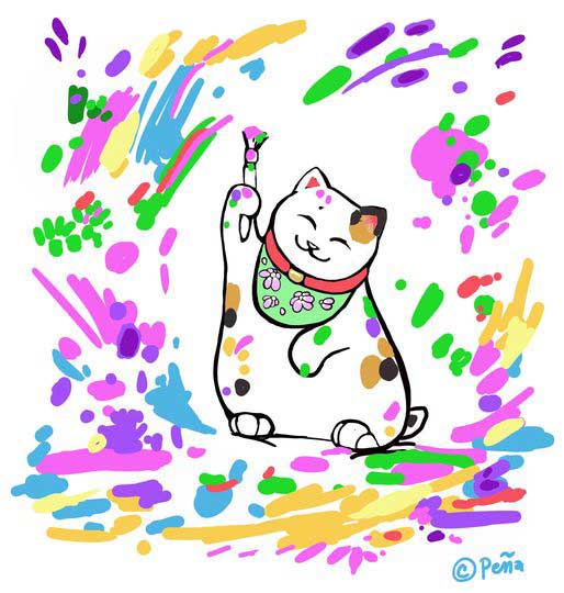 Pena_drawing_cat-with-paint