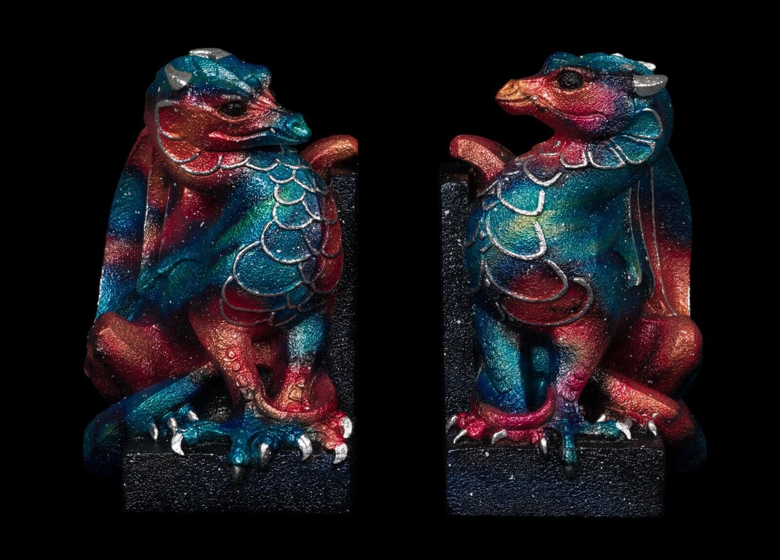 20231115-Black-Nebula-L-and-R-Stone-Dragon-Bookends-Test-Paint-1-by-Gina