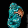 Young Dragon fantasy figurine. Hand-painted collectable sculpture by Windstone Editions in teal and copper.