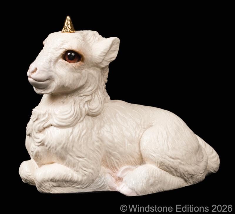 Gothic Unicorn Kid fantasy figurine. Hand-painted collectable sculpture by Windstone Editions painted in creamy white