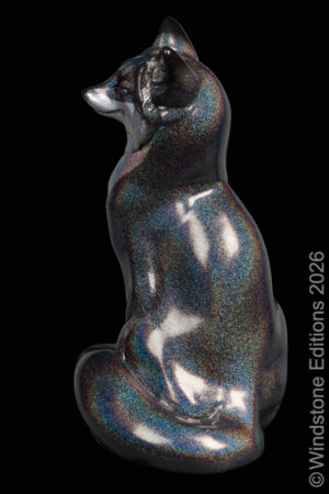 Sitting Red Fox Silver Rainbow Sparkle Pic2