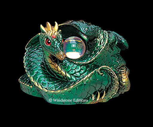 Coiled Dragon in Emerald by Windstone Editions